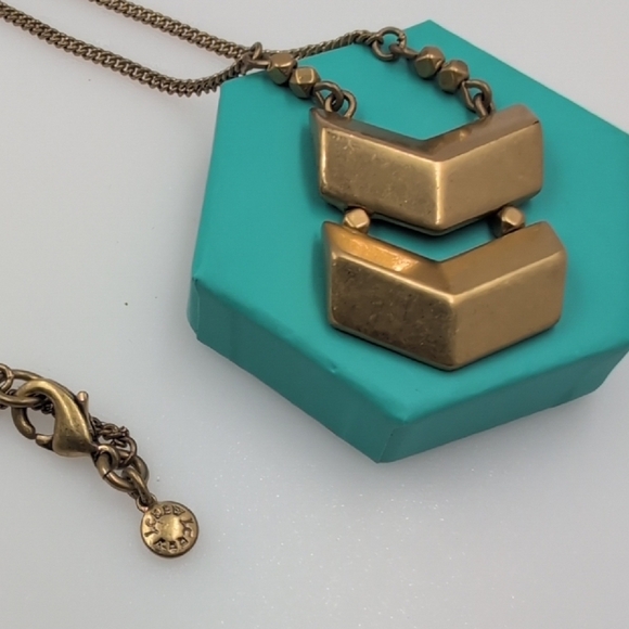 J. Crew Gold Chevron Statement Necklace - Picture 3 of 6